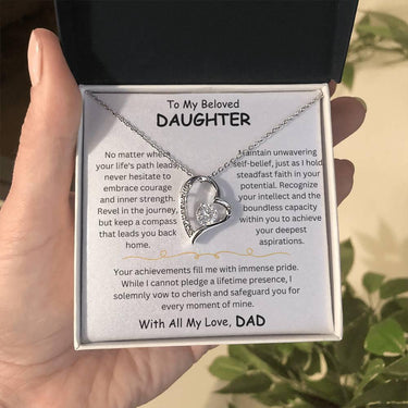 To My Beloved Daughter - Forever Love Necklace Gift Set - SLDDL0006 - Sunshine Letters Co